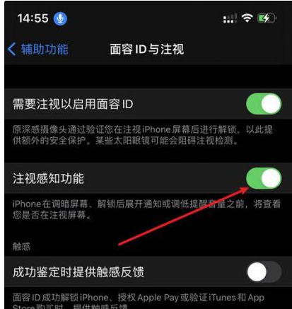 昌都苹果14维修网点分享iPhone14注视感知功能有什么用 